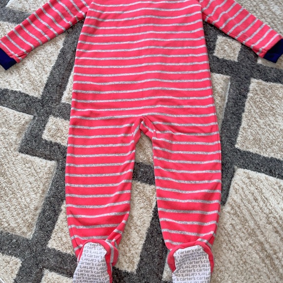 Carters boys 4t zip up fleece footie fire truck oeko-tex pajamas like new - Picture 2 of 3